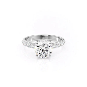 The Kayla Set With A 1 Carat Round 14K White Gold Lab Diamond