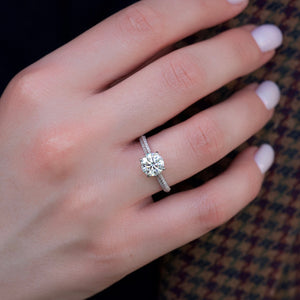 The Kayla Set  With A 2 Carat Round 18K White Gold Moissanite