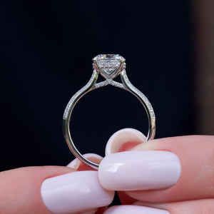 The Kayla Set With A 1 Carat Round 14K White Gold Lab Diamond