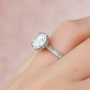 The Kayla Set  With A 3 Carat Round 18K White Gold Moissanite