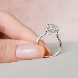The Kayla Set With A 1 Carat Round 14K White Gold Lab Diamond