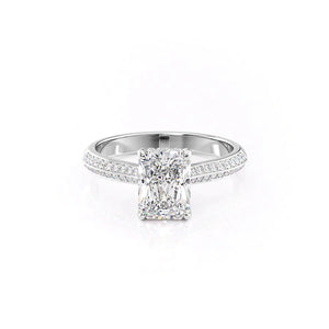 The Kayla Set With A 1 Carat Radiant 18K White Gold Lab Diamond