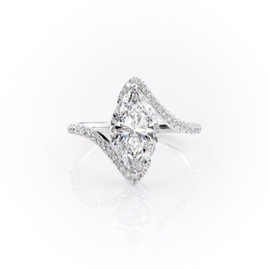 The Skyler Set  With A 1 Carat Marquise 18K White Gold Moissanite