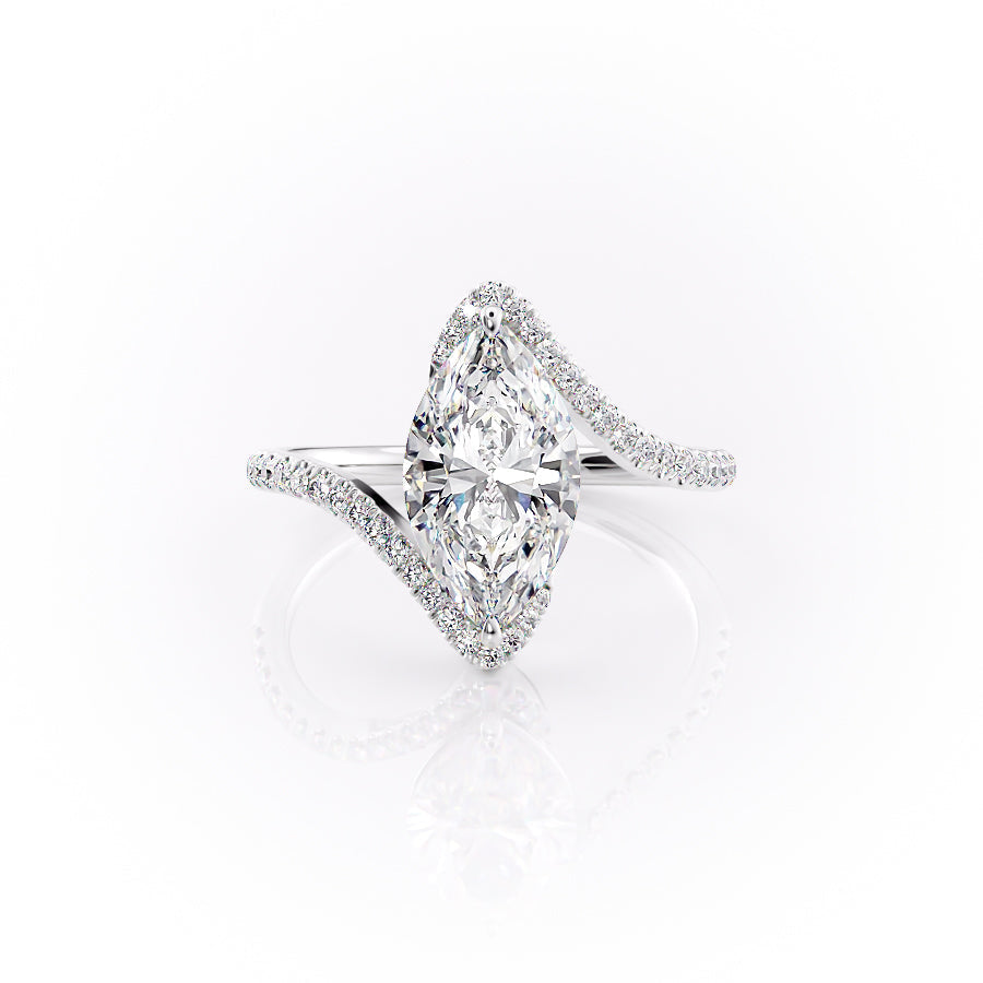 The Skyler Set With A 2 Carat Marquise 14K White Gold Lab Diamond