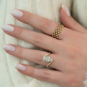 The Pave Skyler Set With A 1 Carat Oval 18K Yellow Gold Lab Diamond