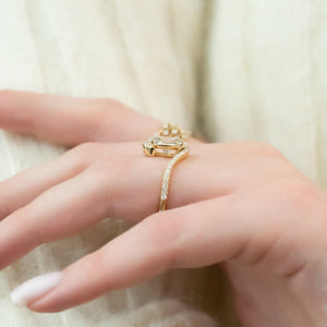 The Pave Skyler Set  With A 4.5 Carat Oval 18K Yellow Gold Moissanite