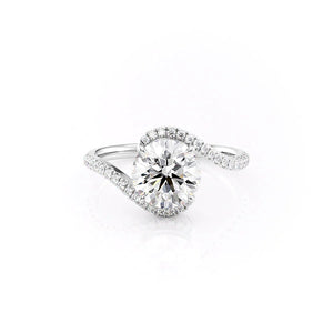 The Pave Skyler Set With A 2 Carat Round 14K White Gold Lab Diamond