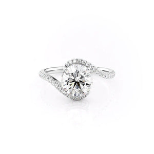 The Pave Skyler Set  With A 4.5 Carat Princess 14K White Gold Moissanite