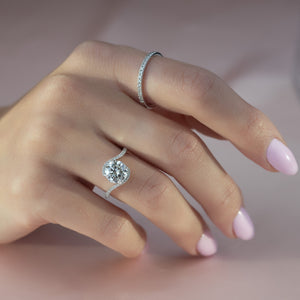 The Skyler Set With A 1 Carat Round 18K White Gold Lab Diamond