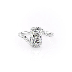 The Pave Skyler Set With A 2 Carat Radiant 18K White Gold Lab Diamond
