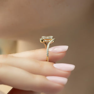 The Pave Skyler Set With A 1 Carat Radiant 14K Yellow Gold Lab Diamond