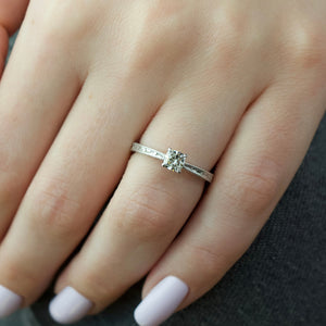 The Elizabeth Set With A 1 Carat Cushion 14K White Gold Lab Diamond