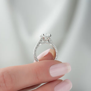 The Elizabeth Set With A 1 Carat Oval 14K White Gold Lab Diamond