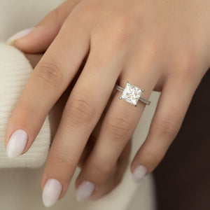 The Elizabeth Set With A 1 Carat Princess 14K White Gold Lab Diamond