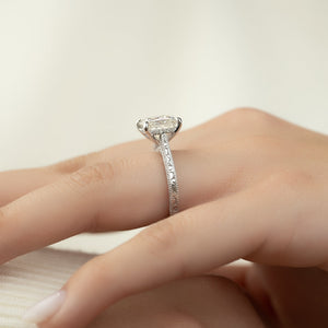 The Elizabeth Set With A 1 Carat Princess 14K White Gold Lab Diamond