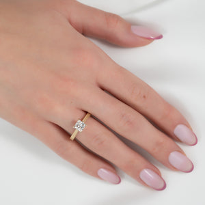 The Elizabeth Set With A 1 Carat Princess 18K Yellow Gold Lab Diamond