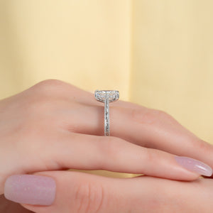 The Elizabeth Set With A 1 Carat Radiant 14K White Gold Lab Diamond