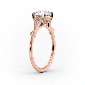 The Amber Set With A 1 Carat Marquise 14K Rose Gold Lab Diamond