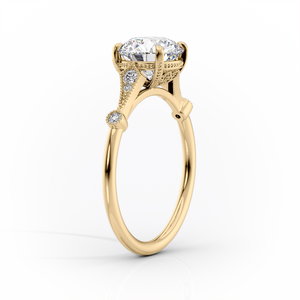 The Amber Set With A 1 Carat Marquise 18K Yellow Gold Lab Diamond