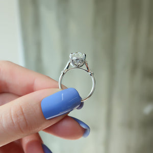 The Amber Set With A 1 Carat Oval 14K White Gold Lab Diamond
