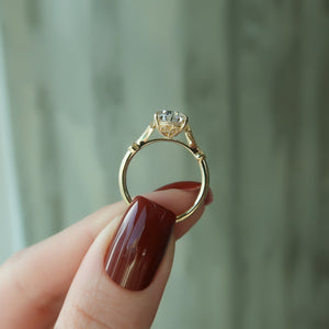 The Amber Set With A 1 Carat Pear 18K Yellow Gold Lab Diamond