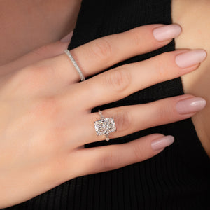 The Amber Set With A 1 Carat Radiant 14K White Gold Lab Diamond