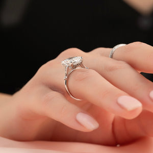 The Amber Set With A 1 Carat Radiant 14K White Gold Lab Diamond