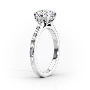The Monica Set  With A 1.5 Carat Princess 18K White Gold Moissanite