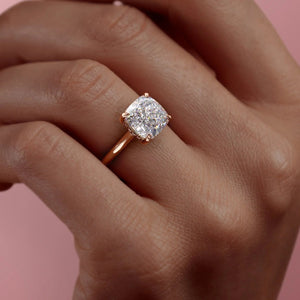 The Natalie Set  With A 1.5 Carat Cushion 14K Rose Gold Moissanite