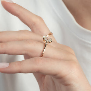 The Natalie Set  With A 1.5 Carat E. Cushion 18K Rose Gold Moissanite