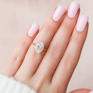 The Natalie Set  With A 2.5 Carat Oval 14K Rose Gold Moissanite