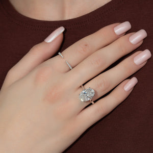 The Natalie Set  With A 2.5 Carat Oval 18K White Gold Moissanite