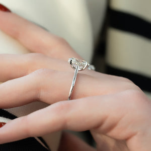 The Natalie Set  With A 2.5 Carat Oval 18K White Gold Moissanite