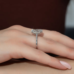 The Natalie Set  With A 2.5 Carat Oval 18K White Gold Moissanite