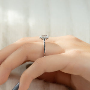 The Natalie Set  With A 2.5 Carat Oval 18K White Gold Moissanite