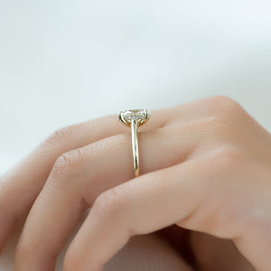 The Natalie Set  With A 2.5 Carat Oval 18K Yellow Gold Moissanite