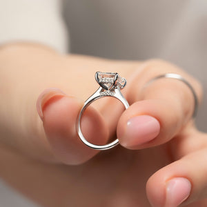 The Natalie Set  With A 2.5 Carat Princess 14K White Gold Moissanite