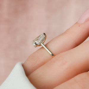 The Natalie Set  With A 2.5 Carat Pear 14K Yellow Gold Moissanite