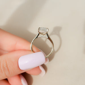 The Natalie Set  With A 2.5 Carat Pear 14K Yellow Gold Moissanite