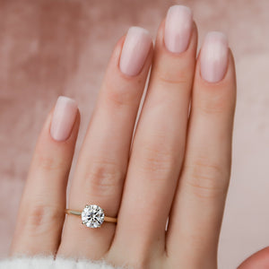 The Natalie Set  With A 3.5 Carat Round 18K Yellow Gold Moissanite