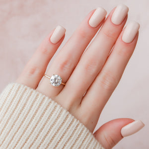 The Natalie Set  With A 3.5 Carat Round 18K Yellow Gold Moissanite