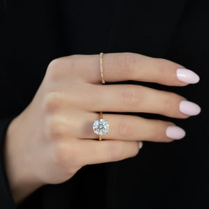 The Natalie Set  With A 3.5 Carat Round 18K Yellow Gold Moissanite