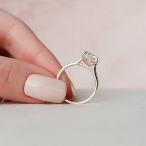 The Natalie Set  With A 3.5 Carat Round 18K Yellow Gold Moissanite