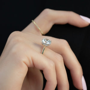 The Natalie Set  With A 3.5 Carat Round 18K Yellow Gold Moissanite