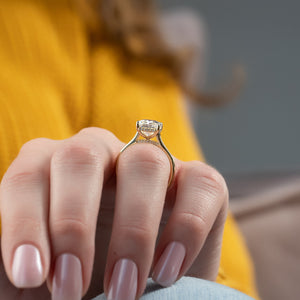 The Natalie Set  With A 2.5 Carat Radiant 18K Yellow Gold Moissanite