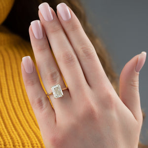 The Natalie Set  With A 2.5 Carat Radiant 18K Yellow Gold Moissanite