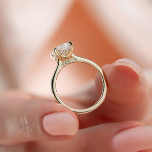 The Natalie Set  With A 2.5 Carat Radiant 18K Yellow Gold Moissanite