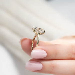 The Natalie Set  With A 2.5 Carat Radiant 18K Yellow Gold Moissanite