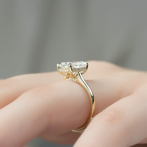 The Natalie Set  With A 2.5 Carat Radiant 18K Yellow Gold Moissanite