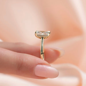 The Natalie Set  With A 2.5 Carat Radiant 18K Yellow Gold Moissanite